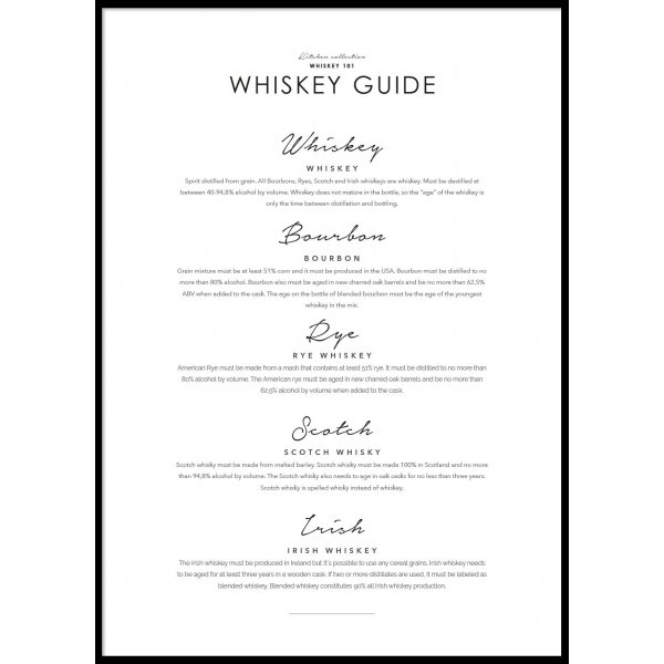 WHISKEY GUIDE - Poster 50x70 cm