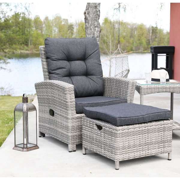 Orlando utemöbelset ställbara fåtöljer - Grå cement Orlando utemöbelset ställbara fåtöljer - Grå cement