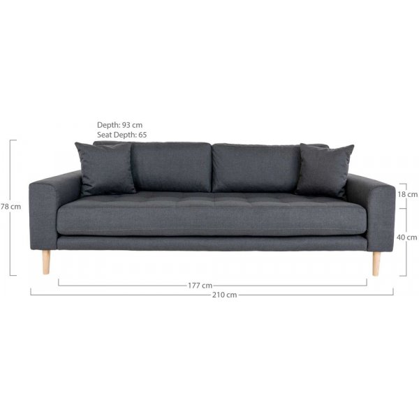 Lido 3-sits soffa - Mörkgrå Lido 3-sits soffa - Mörkgrå
