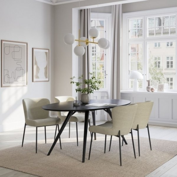 Chaise de salle à manger Glam en boucle beige Chaise de salle à manger Glam en boucle beige