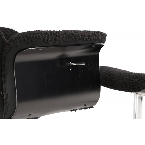 Reclinerfåtölj med fotpall Svart / Krom - Hagön + Textilrengöring för möbler Reclinerfåtölj med fotpall Svart / Krom - Hagön + Textilrengöring för möbler