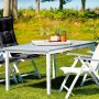 Alfa bord med butterfly - Vitt stativ - Gr aintwood