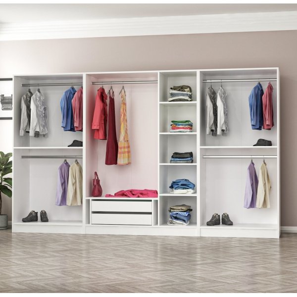 Rizada kledingkast 315x52x210 cm - Wit