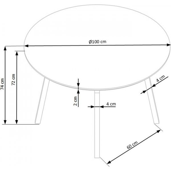 Table à manger Valarauk Ø100 cm - Gris clair/noir Table à manger Valarauk Ø100 cm - Gris clair/noir