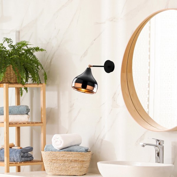 Yildo wandlamp 6901 - Zwart/koper