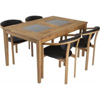 Gränna matgrupp inkl. 4 st Hammel stolar - Ek/Svart PU Gränna matgrupp inkl. 4 st Hammel stolar - Ek/Svart PU