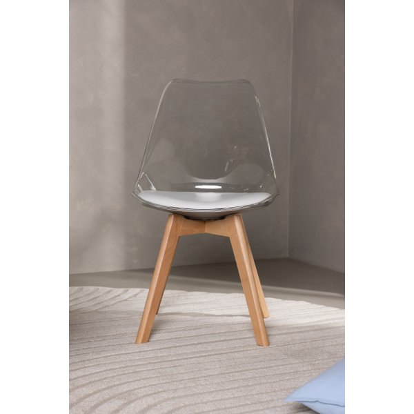 Edvin matstol - Vit/björk Edvin matstol - Vit/björk