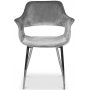 Flap karmstol - Gr sammet / kromade ben