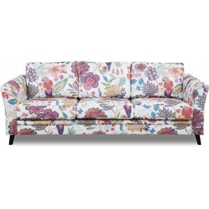 Eker 3-sits soffa i blommigt tyg - Eden Parrot White/Purple