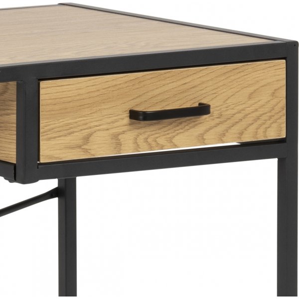 Seaford skrivbord med lda 110x45 cm - Ek/svart