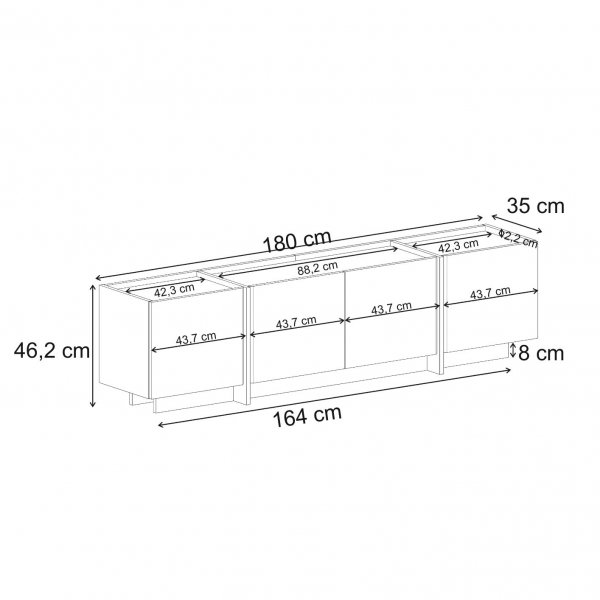TV-b�nk Lorensa 180 cm - Sapphire Oak