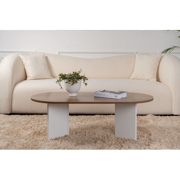 Sable soffbord 119 x 60 cm - Valnöt/vit Sable soffbord 119 x 60 cm - Valnöt/vit