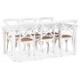 Paris matgrupp 180 cm bord vit + 6 st vita Gaston matstolar