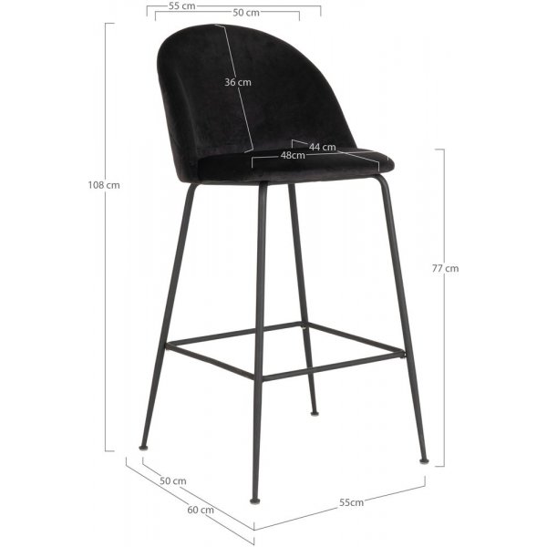 Lausanne Barstol - Svart Lausanne Barstol - Svart