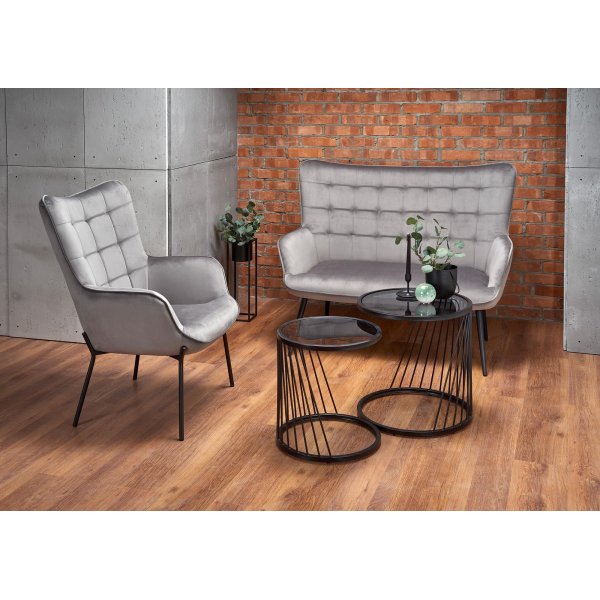 Fauteuil Ingeborg - Gris/noir