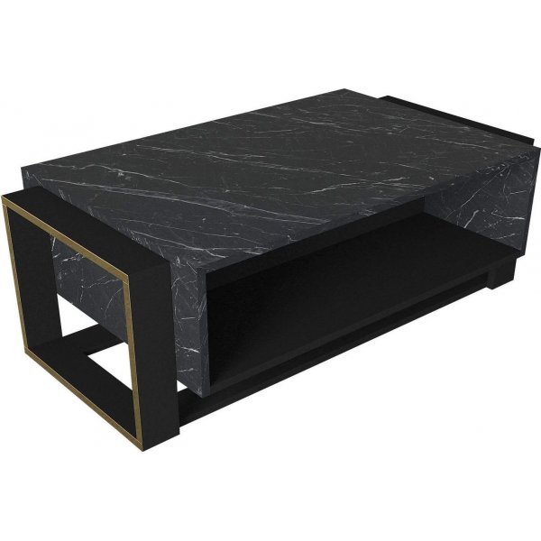 Table basse Bianco 106,4 x 60 cm - Noir/or
