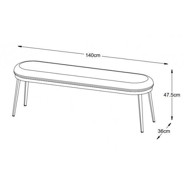 Banc Billy en PU noir Banc Billy en PU noir