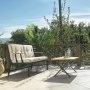 Lotus 2-sits utesoffa - Svart/beige + Textilskydd fr mbler