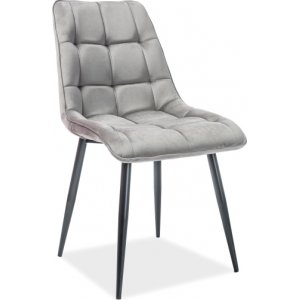 Chaise de salle  manger chic - Velours gris