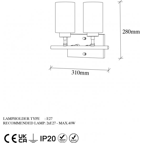 Yeni wandlamp 13123 - Goud
