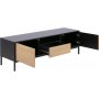 Seaford mediabnk 140 cm - Svart/ek