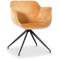 Seven karmstol - Gul velour/svart Seven karmstol - Gul velour/svart