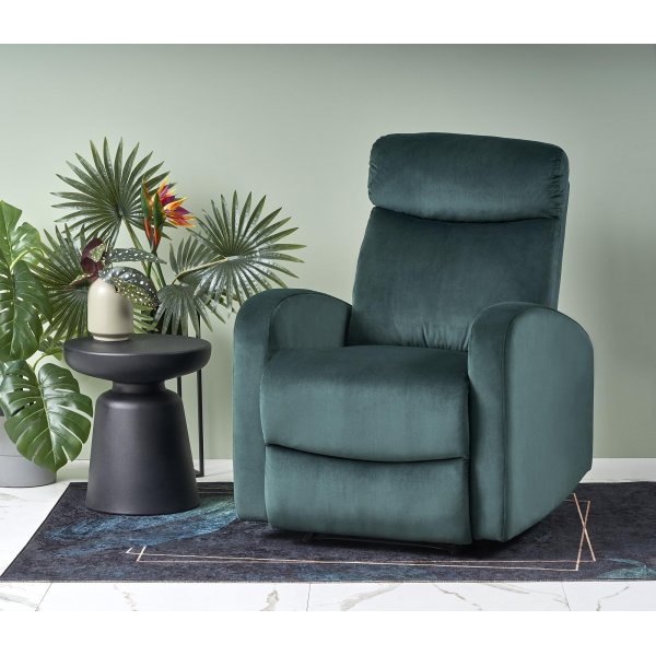 Fauteuil inclinable Wonder en velours vert