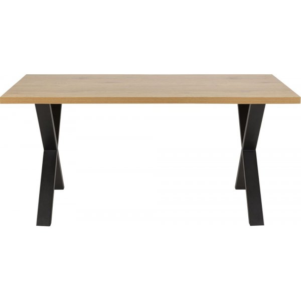 Table à manger Wales 160 cm pieds croisés - Chêne/noir Table à manger Wales 160 cm pieds croisés - Chêne/noir