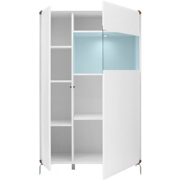 Livia skåp - Vit/Glas/Trä Livia skåp - Vit/Glas/Trä