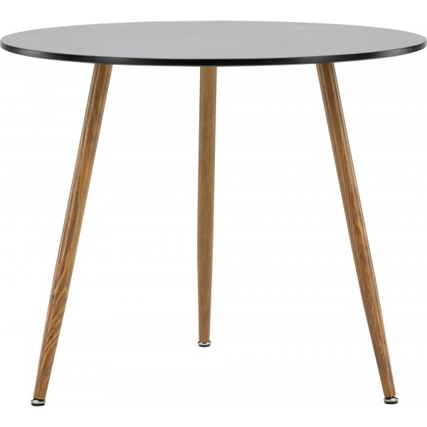 Bridge eettafel Ø90 cm - Zwart/eiken Bridge eettafel Ø90 cm - Zwart/eiken