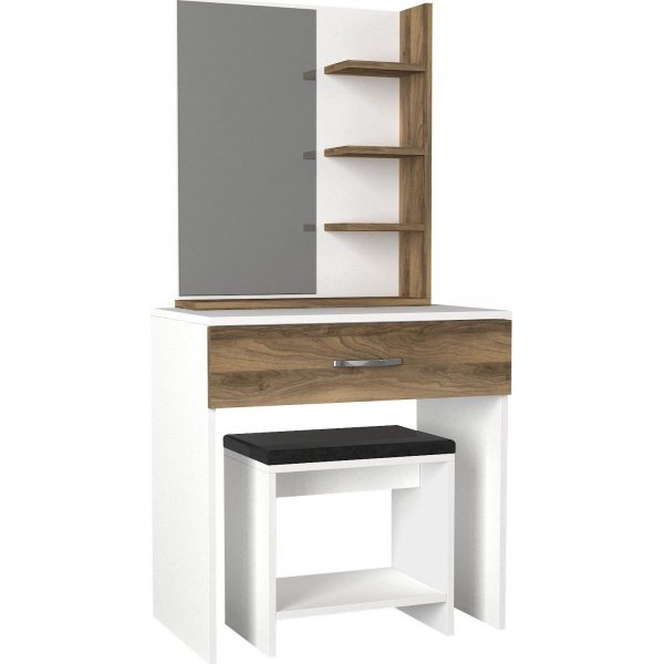 Olivia sminkbord 72 x 45 cm - Vit/valnöt Olivia sminkbord 72 x 45 cm - Vit/valnöt