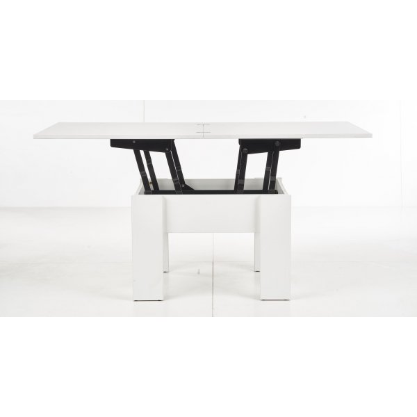 Table basse relevable et abaissante Serafin 80-160 x 80 cm - Blanc Table basse relevable et abaissante Serafin 80-160 x 80 cm - Blanc