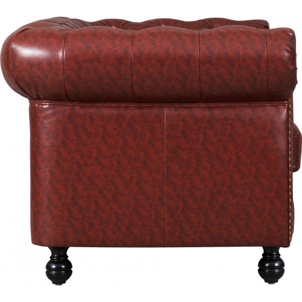 Canap Chesterfield 2 places en PU marron