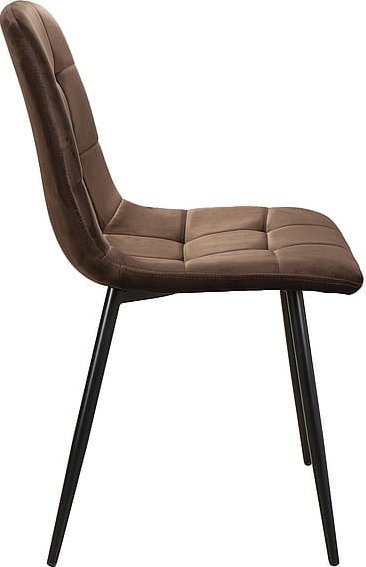 Chaise de salle à manger Mila - Velours marron Chaise de salle à manger Mila - Velours marron