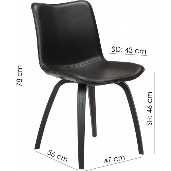 Chaise Glee - PU marron/chêne Chaise Glee - PU marron/chêne