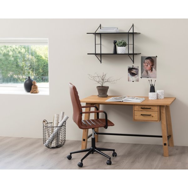 Winslow skrivbordsstol - Brunt PU