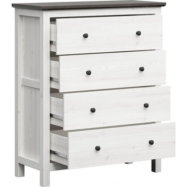 Commode Hesen 120 cm - Blanc/noir Commode Hesen 120 cm - Blanc/noir