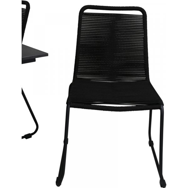 Denver utematgrupp med 4 st Lindos stolar - Svart Denver utematgrupp med 4 st Lindos stolar - Svart