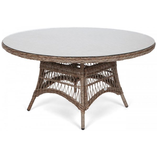 Sycylia Matgrupp med runt matbord 150 cm + 6 stolar - Vintage