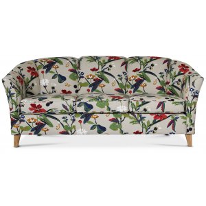 Gripsholm 3-sits soffa blommigt tyg + Mbelvrdskit fr textilier