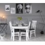 Gs matgrupp: Ovalt bord 160/210 cm inklusive 4 Ms stolar - Vit/Gr
