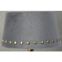 Velvet lampskärm med nitar 25 cm - Grå / mässing Velvet lampskärm med nitar 25 cm - Grå / mässing