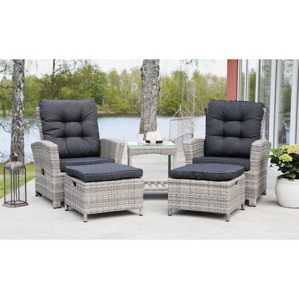 Orlando utemöbelset ställbara fåtöljer - Grå cement Orlando utemöbelset ställbara fåtöljer - Grå cement