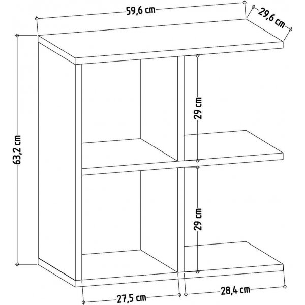 Hamlet bijzettafel 59,6 x 29,6 cm - Eiken/antraciet Hamlet bijzettafel 59,6 x 29,6 cm - Eiken/antraciet