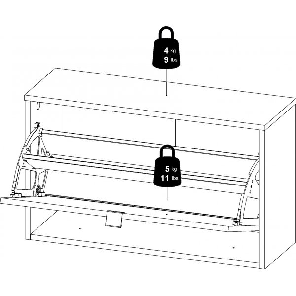 Shoes skoskp med 1 fack - Ek/vit