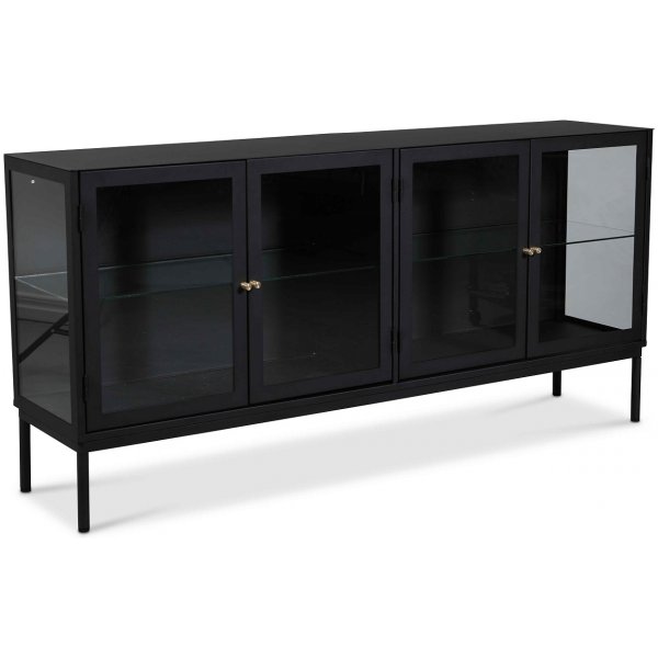 Revel svart sideboard med 4 dörrar + Möbeltassar Revel svart sideboard med 4 dörrar + Möbeltassar