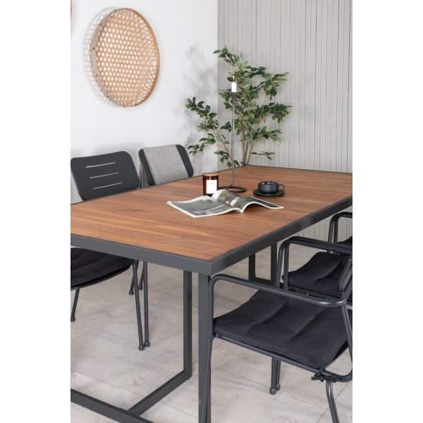 Khung utematgrupp med 6 st Nicke stolar - Svart/Natur Khung utematgrupp med 6 st Nicke stolar - Svart/Natur