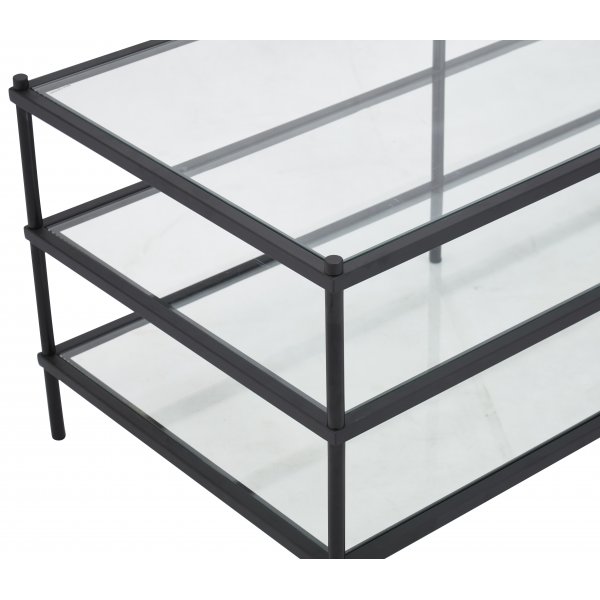 Tiffany Inca soffbord 120 x 51 cm - Svart / Glasskiva + Textilrengöring för möbler Tiffany Inca soffbord 120 x 51 cm - Svart / Glasskiva + Textilrengöring för möbler