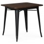 France metallbord 75 x 75 cm - Svart / Brunt tr