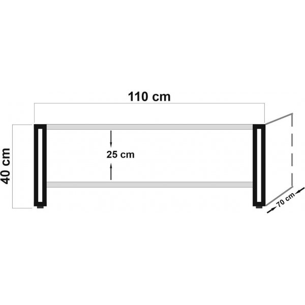 Table basse Cosmo Rectus 110 x 70 cm - Pin/noir